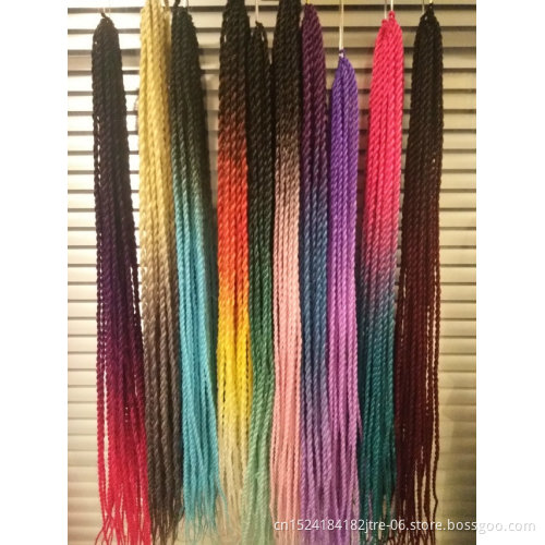 new design colorful purple synthetic braiding hair 2x purple senegalese twist pre braided hair weaves
